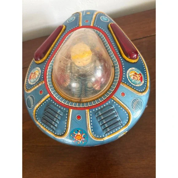 Vintage Tin Toy Spaceship X-07 Modern Toys Surveillant 1950's Toy Japan